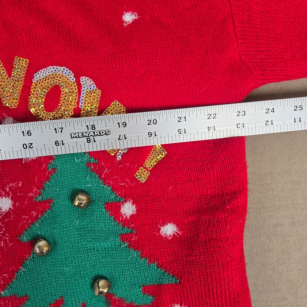 Celebrate Together Womens XXL Red Oh Snow Snowman Ugly Christmas Sweater Bells - Picture 6 of 8
